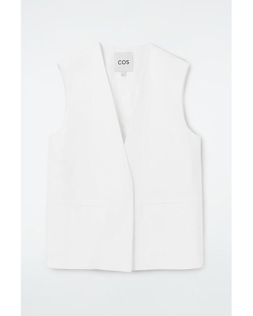 COS White Clean Wrap-front Waistcoat