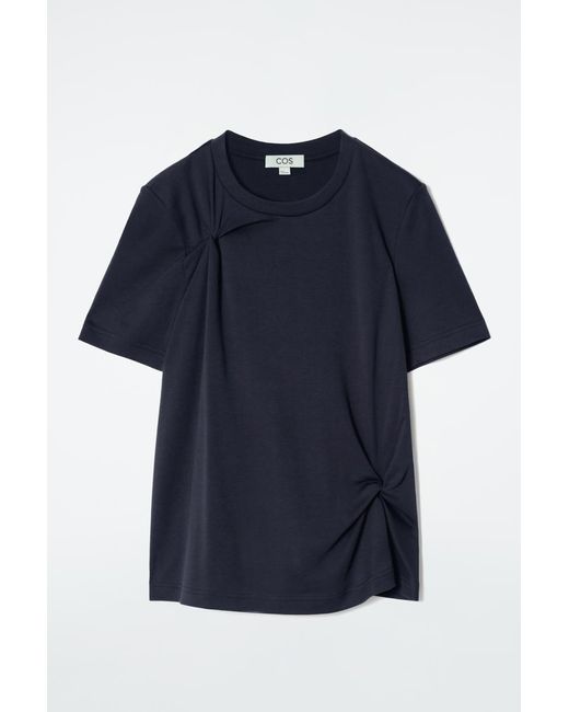 COS Blue Knot-Detail T-Shirt