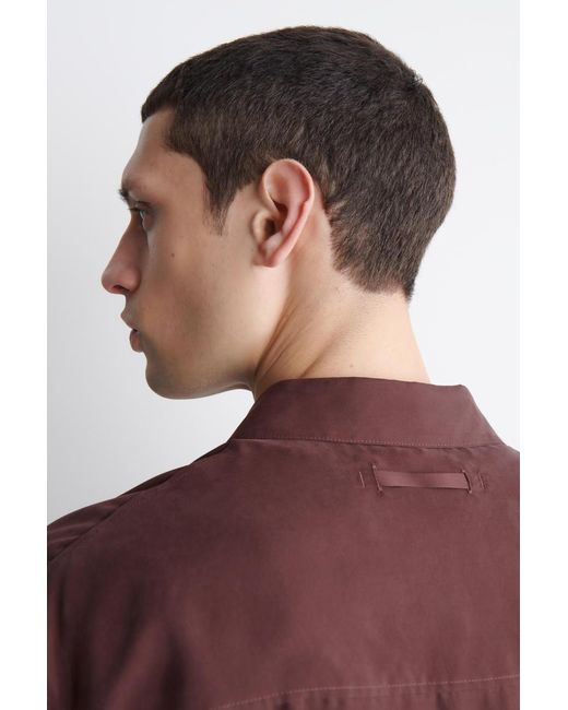 COS Purple Tailored Silk Shirt for men
