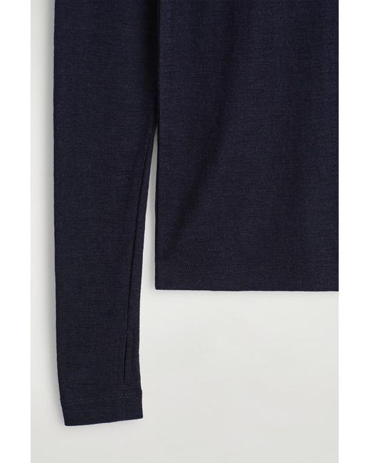 COS Blue Slim Merino Wool Top