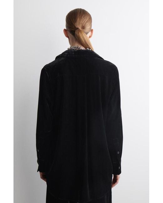 COS Black Velvet Shirt