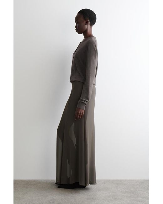COS Brown Sheer Maxi Skirt