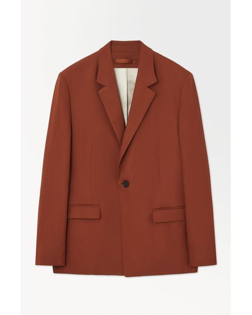 COS Brown The Single-breasted Wool Blazer for men