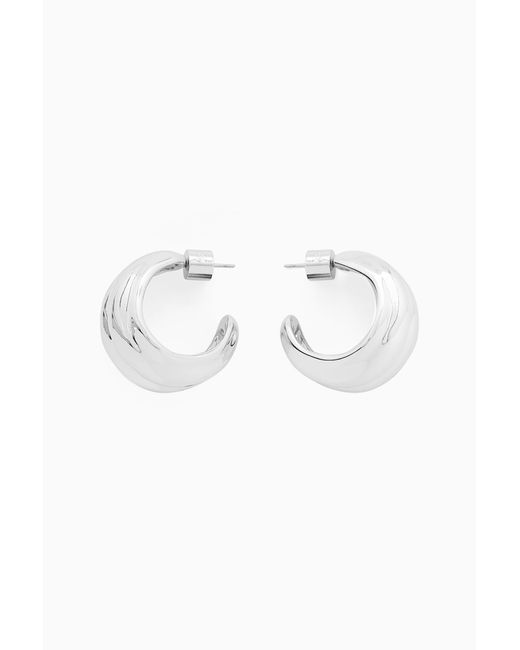 COS Metallic Layered Chunky Hoop Earrings
