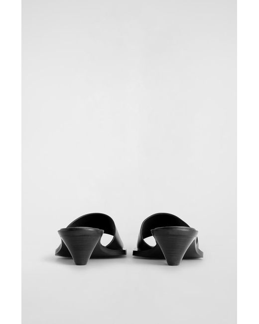 COS White Leather Kitten-Heel Mules