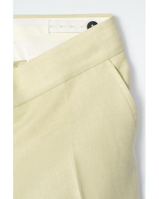 COS Yellow Linen Slim-Leg Trousers