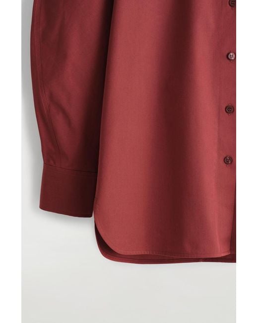 COS Red Rounded Pima Cotton Shirt
