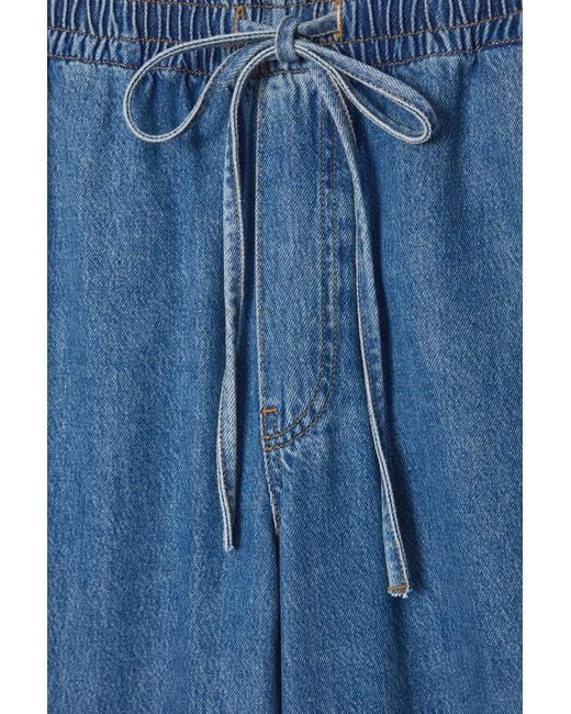 COS Blue Wide-leg Fluid Denim Trousers