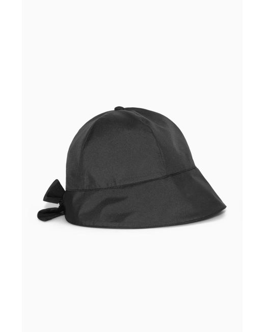 COS Tieback Nylon Bucket Hat in Black Lyst