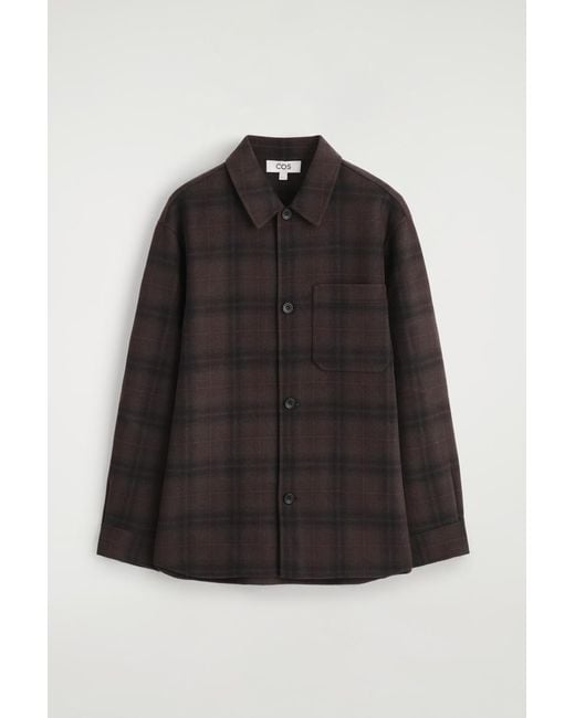 COS Black Double-Faced Wool Overshirt for men