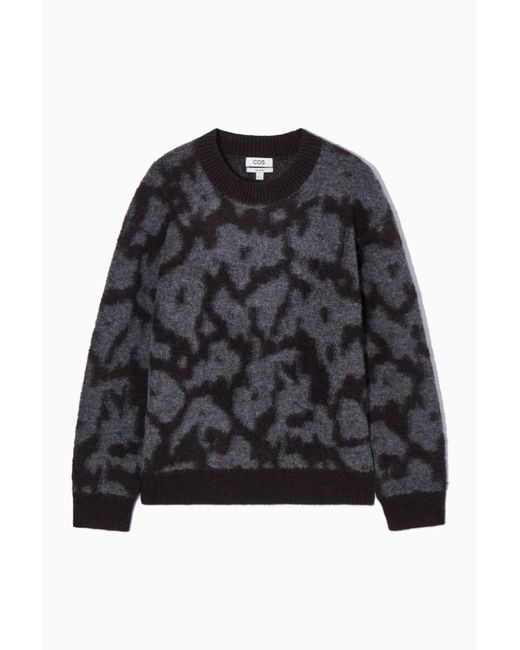 COS Black Animal-jacquard Alpaca-blend Sweater for men