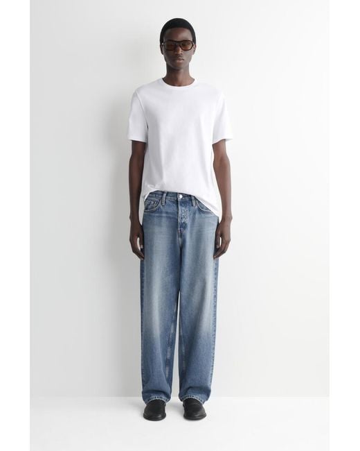COS White Cotton Crew-Neck T-Shirt for men
