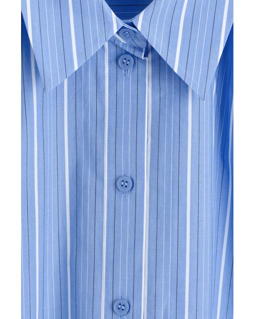 COS Blue Striped Short-Sleeved Cotton Shirt