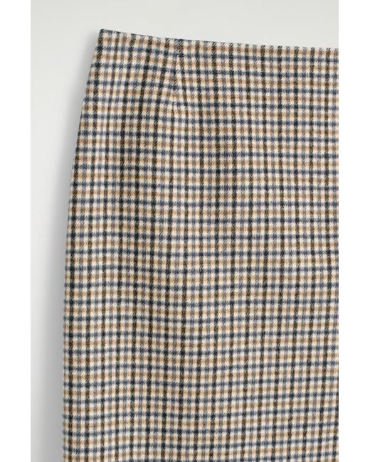 COS Gray Checked Double-Faced Wool Skirt