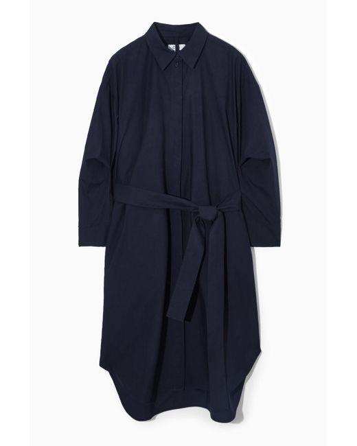 COS Deconstructed Midi Shirt Dress in Blue | Lyst