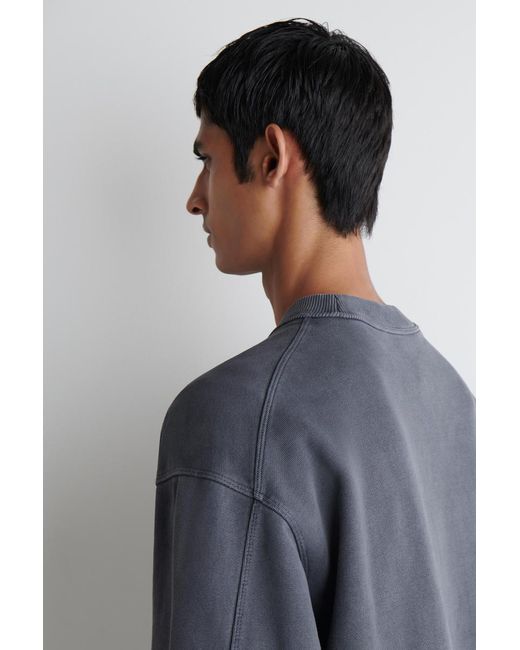 COS Blue Relaxed Washed-cotton Sweatshirt for men