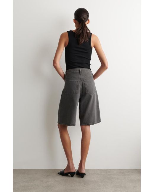 COS Gray Knee-Length Denim Shorts