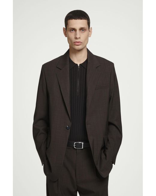 COS Black Fluid Wool Blazer for men