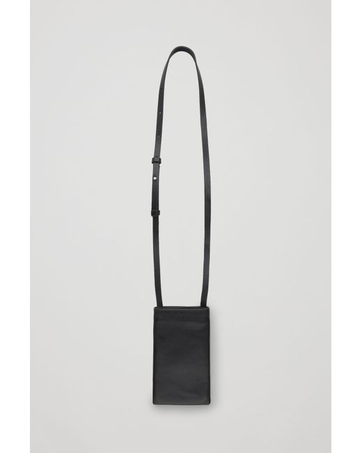COS Black Leather Phone Pouch
