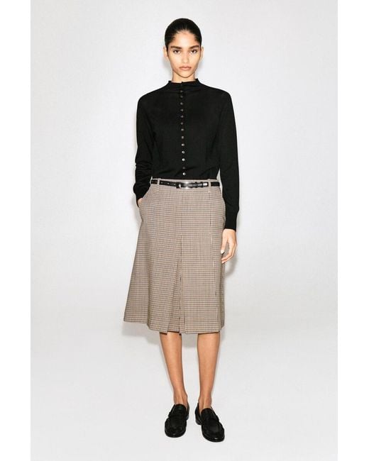 COS Black Merino Wool Funnel-Neck Cardigan