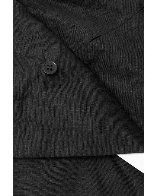 COS Black Scarf-detail Linen Dress