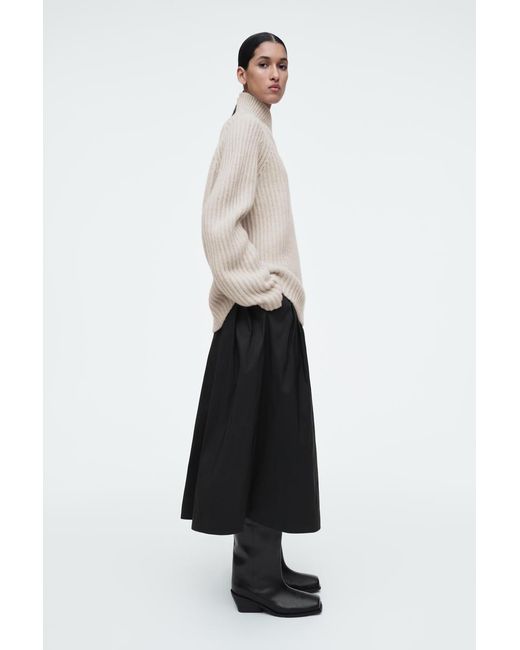 COS White Wrap-collar Pure Cashmere Sweater