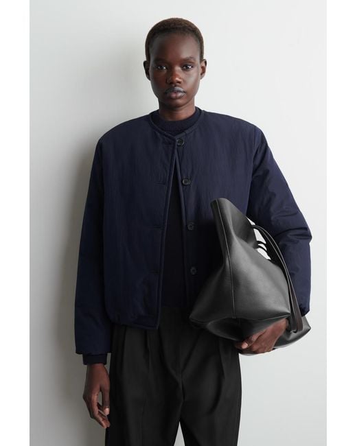COS Blue Padded Cotton Liner Jacket