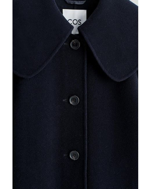 COS Blue Collared Double-Faced Wool Jacket