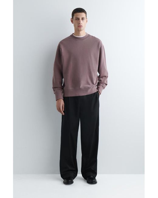 COS Purple Relaxed Washed-Cotton Sweatshirt for men