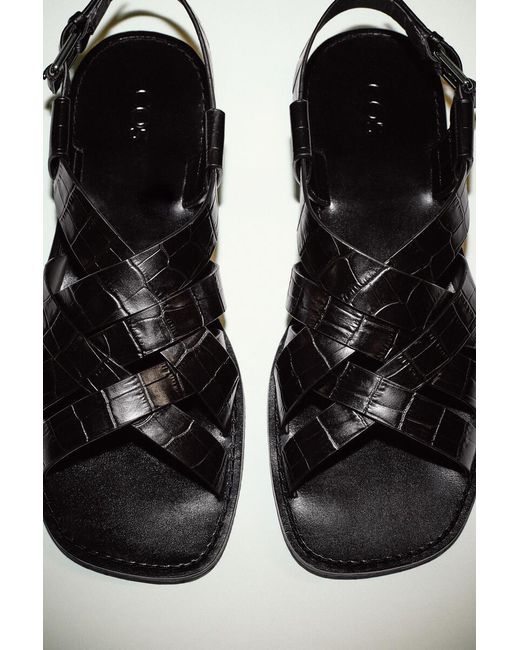 COS White Woven Leather Sandals for men
