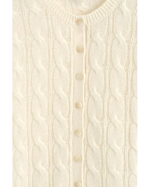 COS Natural Cable-Knit Cashmere Cardigan