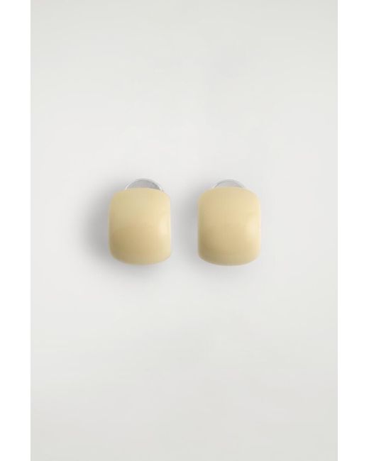 COS Yellow Mini Half-Hoop Earrings