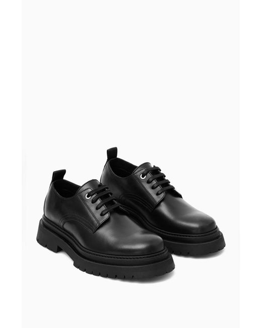 COS Black Chunky Leather Derby Shoes for men