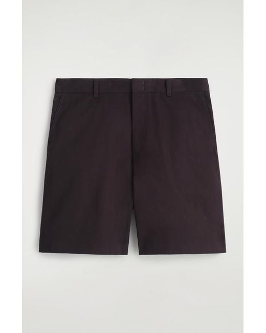 COS Brown Cotton Chino Shorts for men