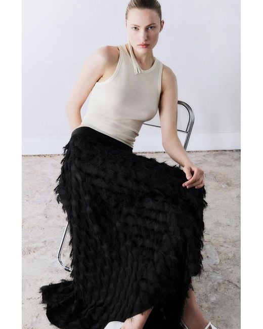 COS Natural Ribbed Silk Tank Top