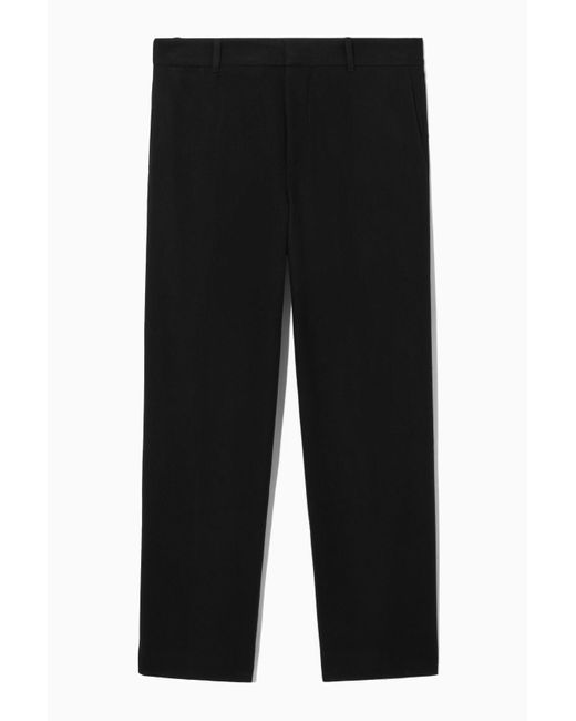 COS Woolblend Relaxed Tailored Pants in Black for Men Lyst