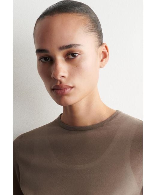 COS Natural Layered Knit Long-Sleved Top