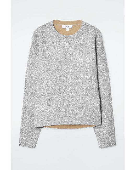COS Gray Oversized Sparkly Merino Wool Sweater