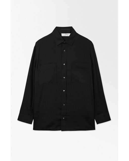 COS Black The Fluid Silk Shirt for men