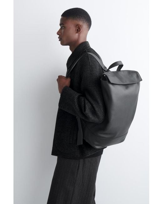 COS Black Classic Backpack for men