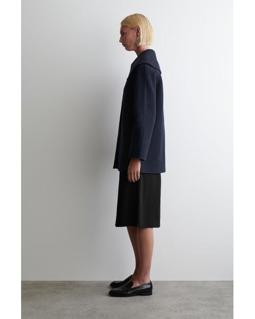 COS Blue Collared Double-Faced Wool Jacket