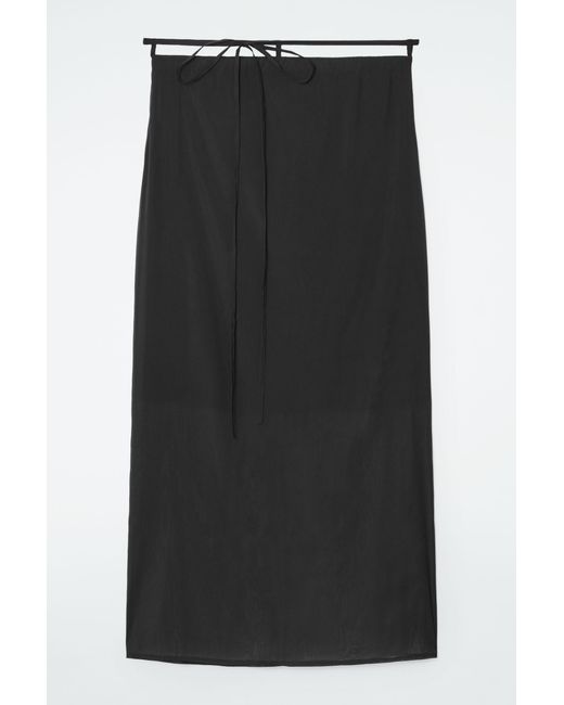 COS Black The Sheer Layered Column Skirt