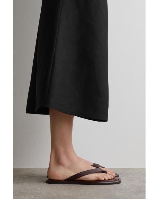 COS Pink Leather Flip Flops
