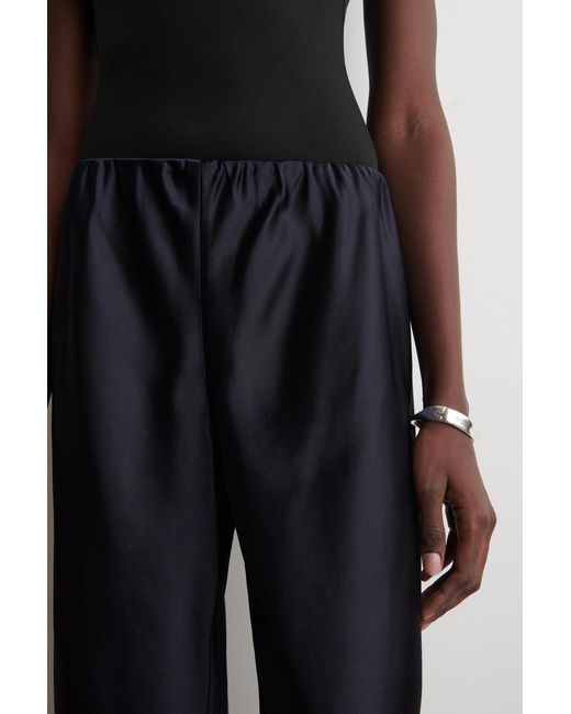 COS Blue Satin Wide-Leg Trousers