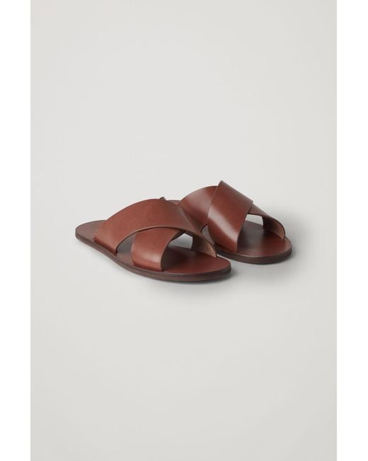 COS Natural Crossover Leather Sandals for men