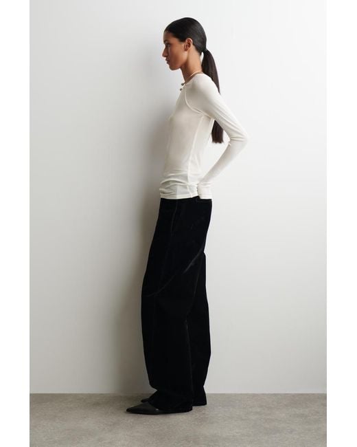 COS Natural Silk Long-Sleveled Top