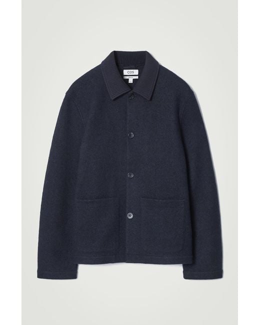 COS Blue Boiled-Wool Chore Jacket for men