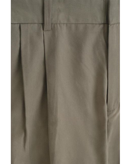 COS Green Pleated Relaxed-Fit Tapered Pants for men
