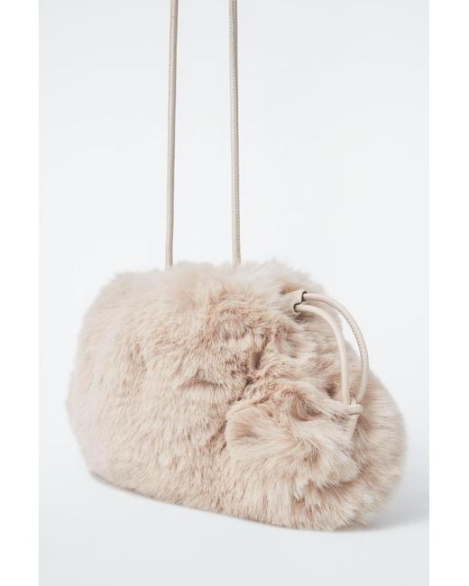 COS White Cavatelli Mini Clutch Bag