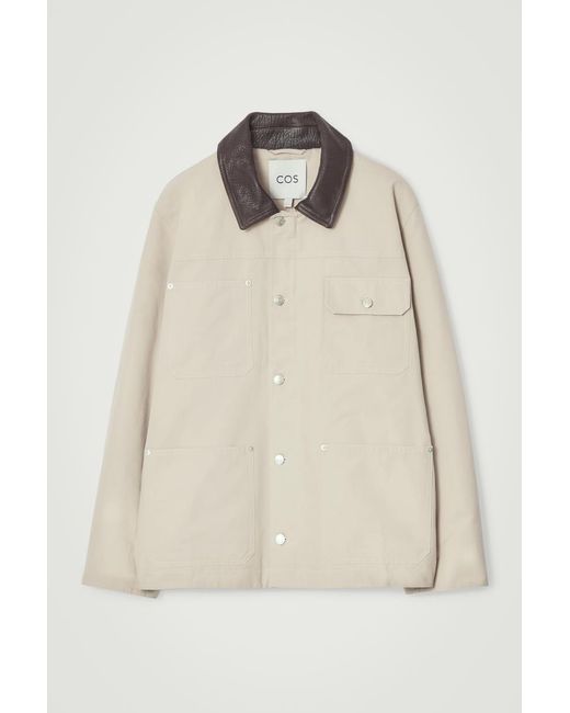COS Natural Leather-collar Field Jacket for men